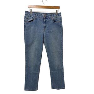 Bandolino Mandie Womens Jeans Size 12 Blue Denim Cotton Blend Straight Leg